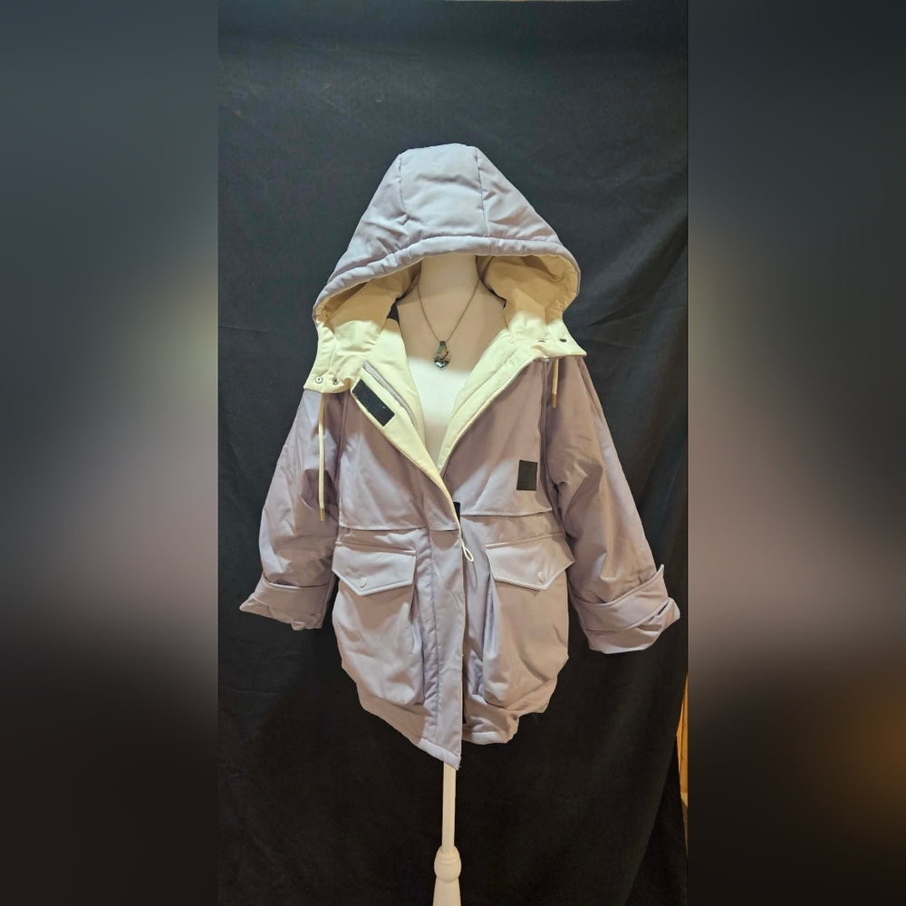 LIT Women's Lavender Hooded Duck Down Parka Jacket NWT